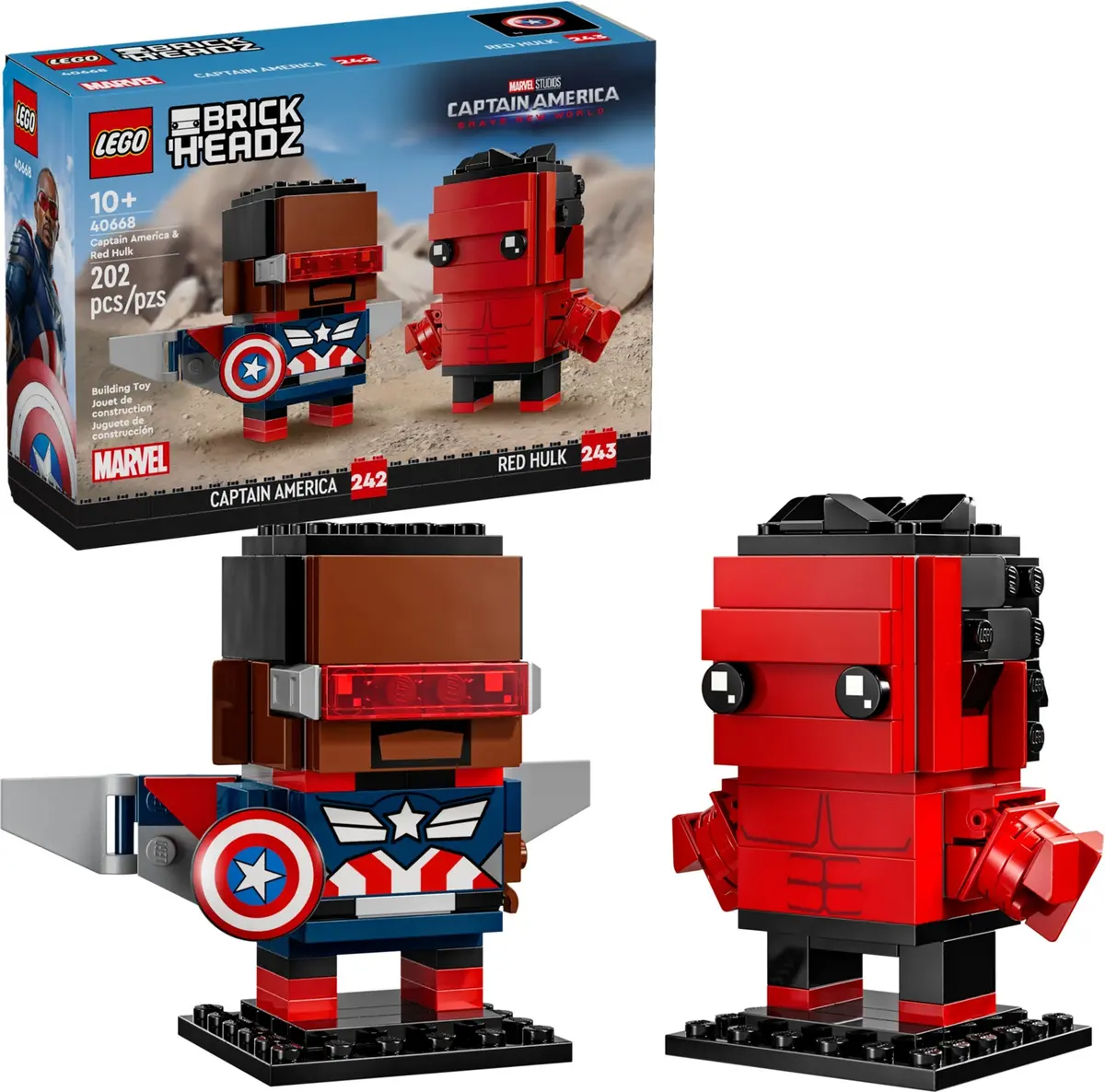 LEGO BrickHeadz 40668 Captain America & Red Hulk set, image 3