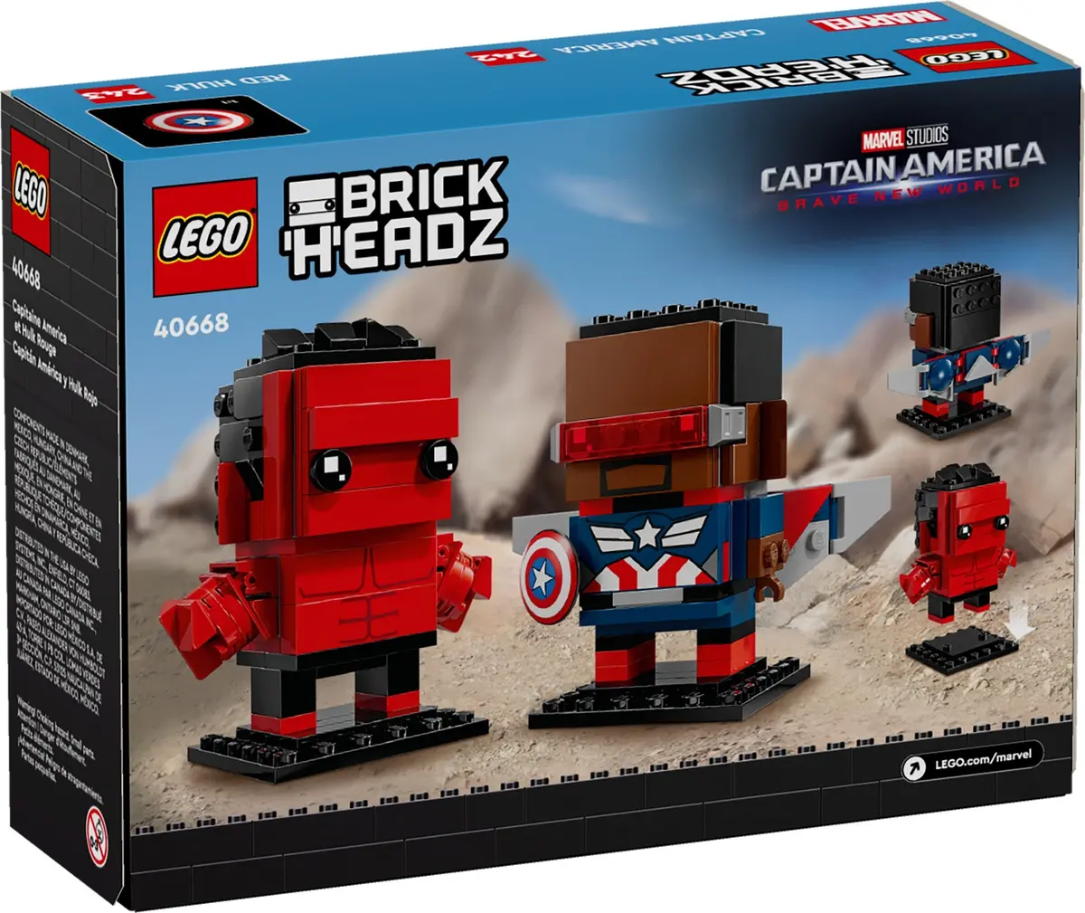LEGO BrickHeadz 40668 Captain America & Red Hulk set, image 2