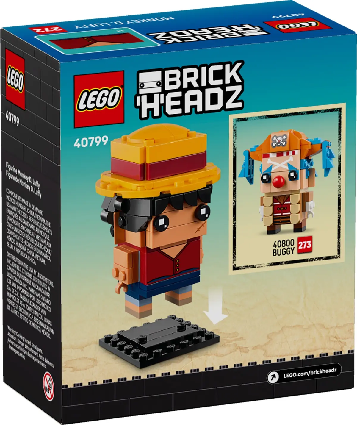 LEGO BrickHeadz 40799 Monkey D. Luffy Figure set, image 2