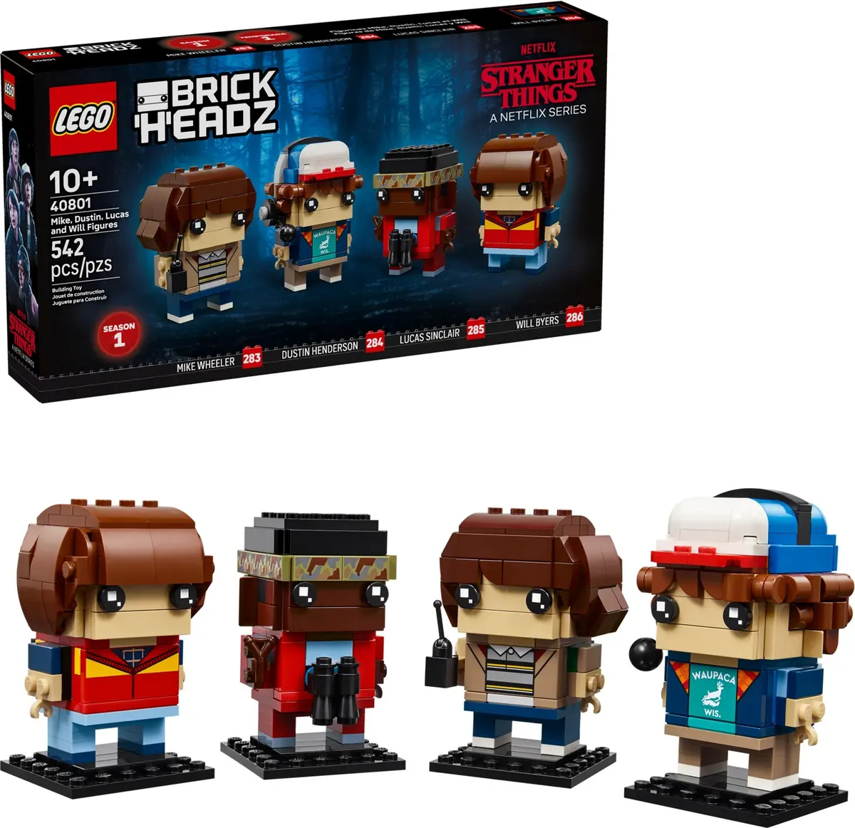 LEGO BrickHeadz 40801 Mike, Dustin, Lucas and Will Figures set, image 3