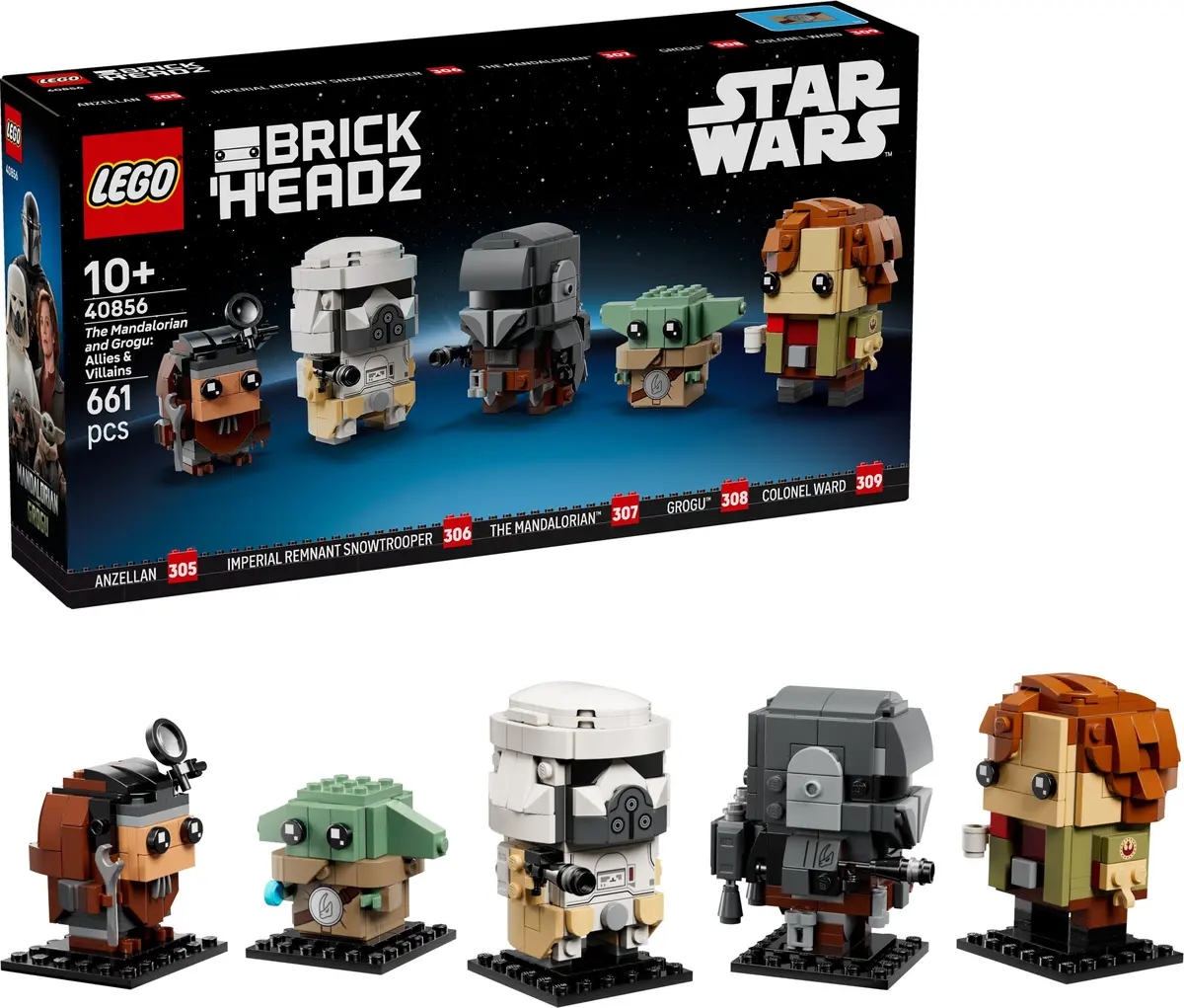 LEGO BrickHeadz 40856 The Mandalorian and Grogu: Allies & Villains set, image 4