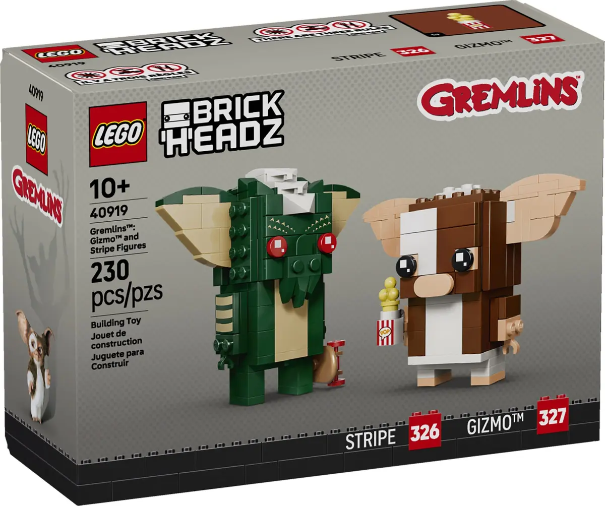 LEGO BrickHeadz 40919 Gremlins: Gizmo and Stripe Figures set, image 3