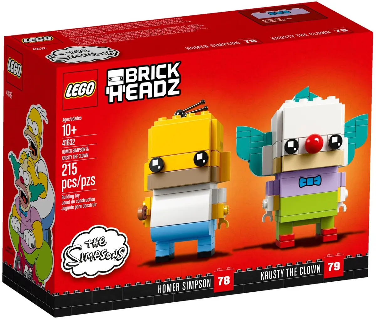 LEGO BrickHeadz 41632 Homer Simpson & Krusty the Clown set, image 2