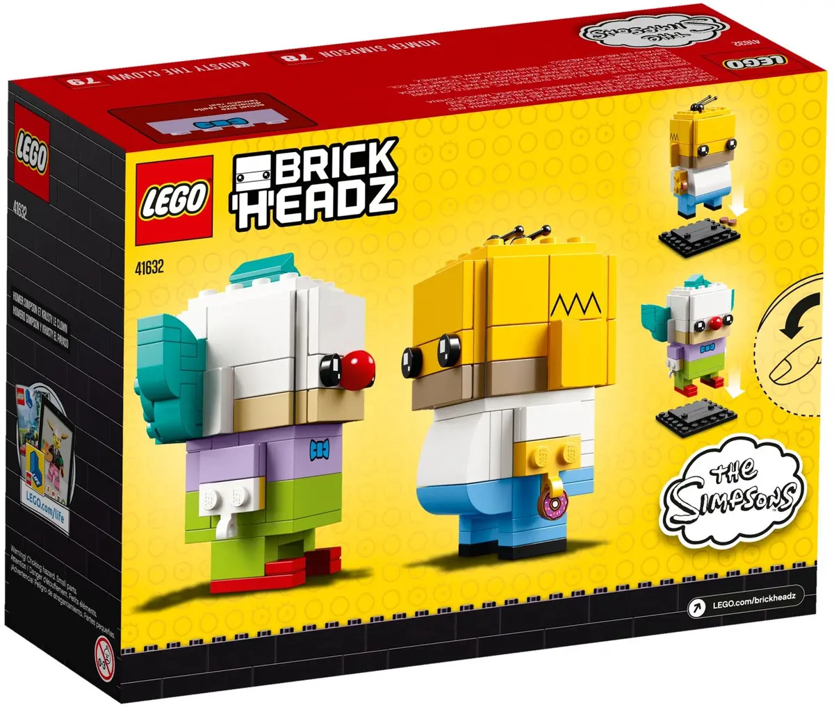 LEGO BrickHeadz 41632 Homer Simpson & Krusty the Clown set, image 3