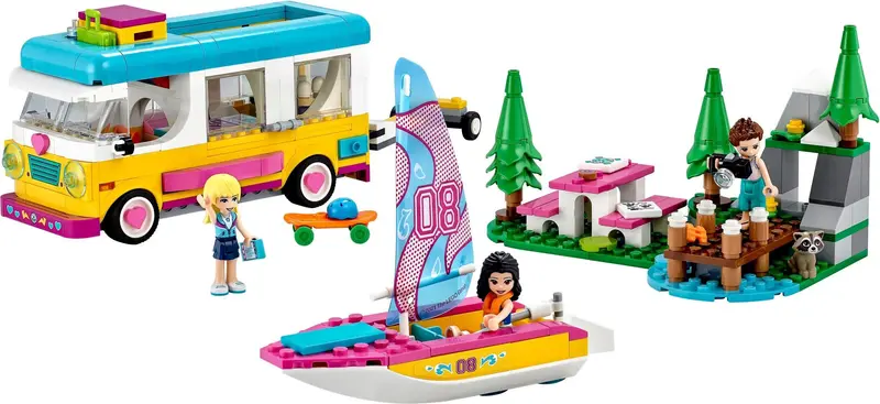 LEGO Friends 41681 Forest Camper Van and Sailboat set