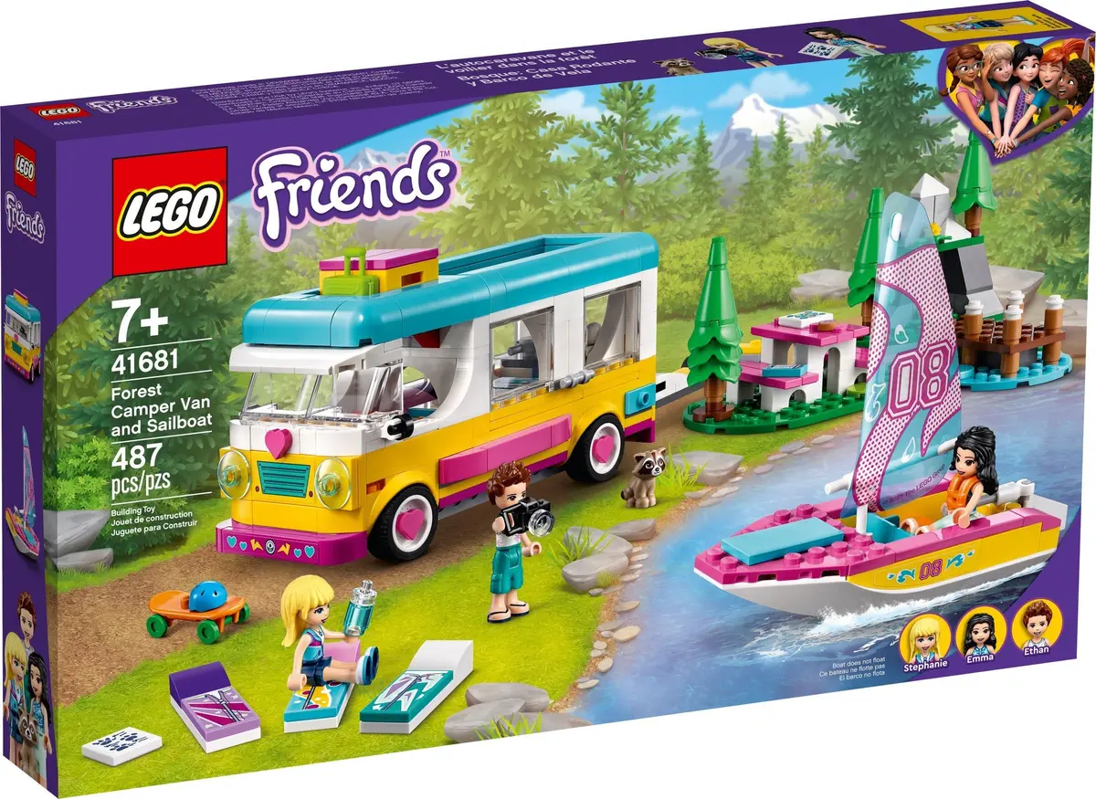 LEGO Friends 41681 Forest Camper Van and Sailboat set, image 2