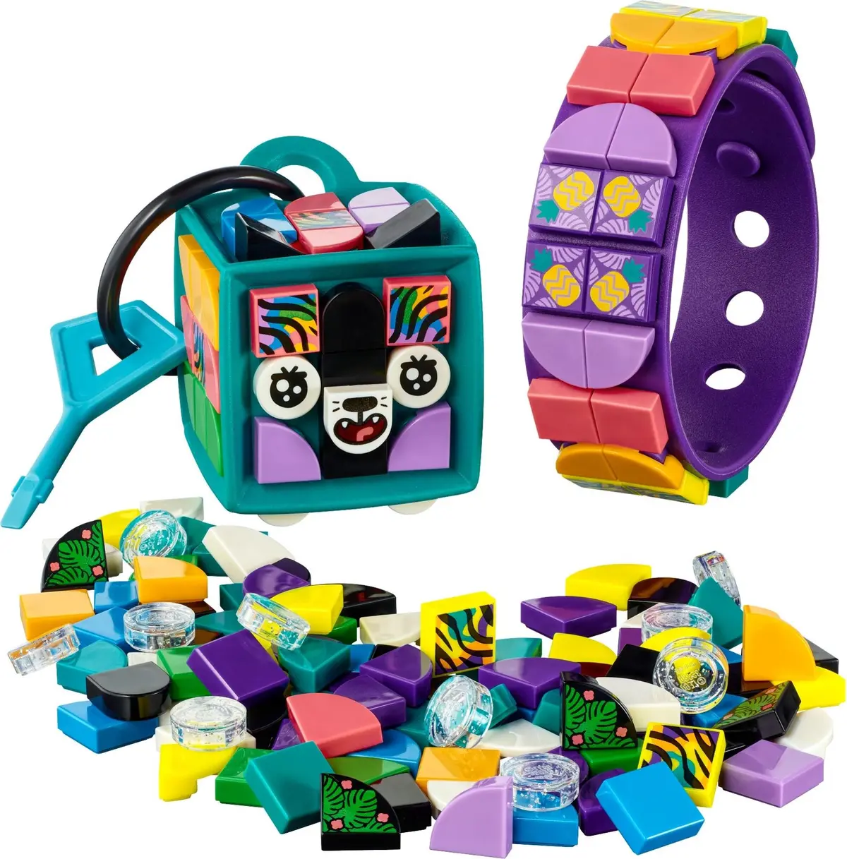 LEGO Dots 41945 Neon Tiger Bracelet & Bag Tag set
