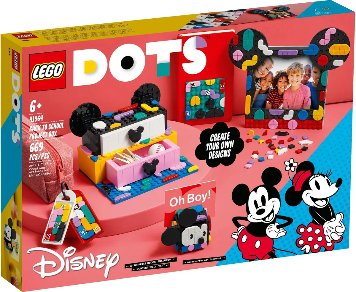 LEGO Dots 41964 Mickey Mouse & Minnie Mouse Back-to-School Project Box set, image 2