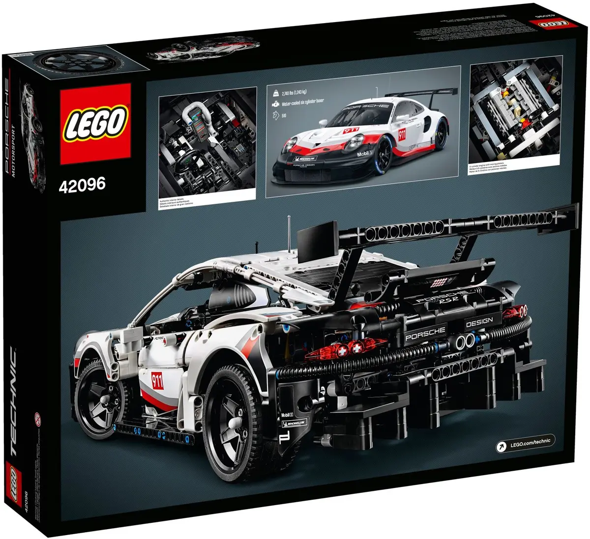 LEGO Technic 42096 Porsche 911 RSR set, image 5
