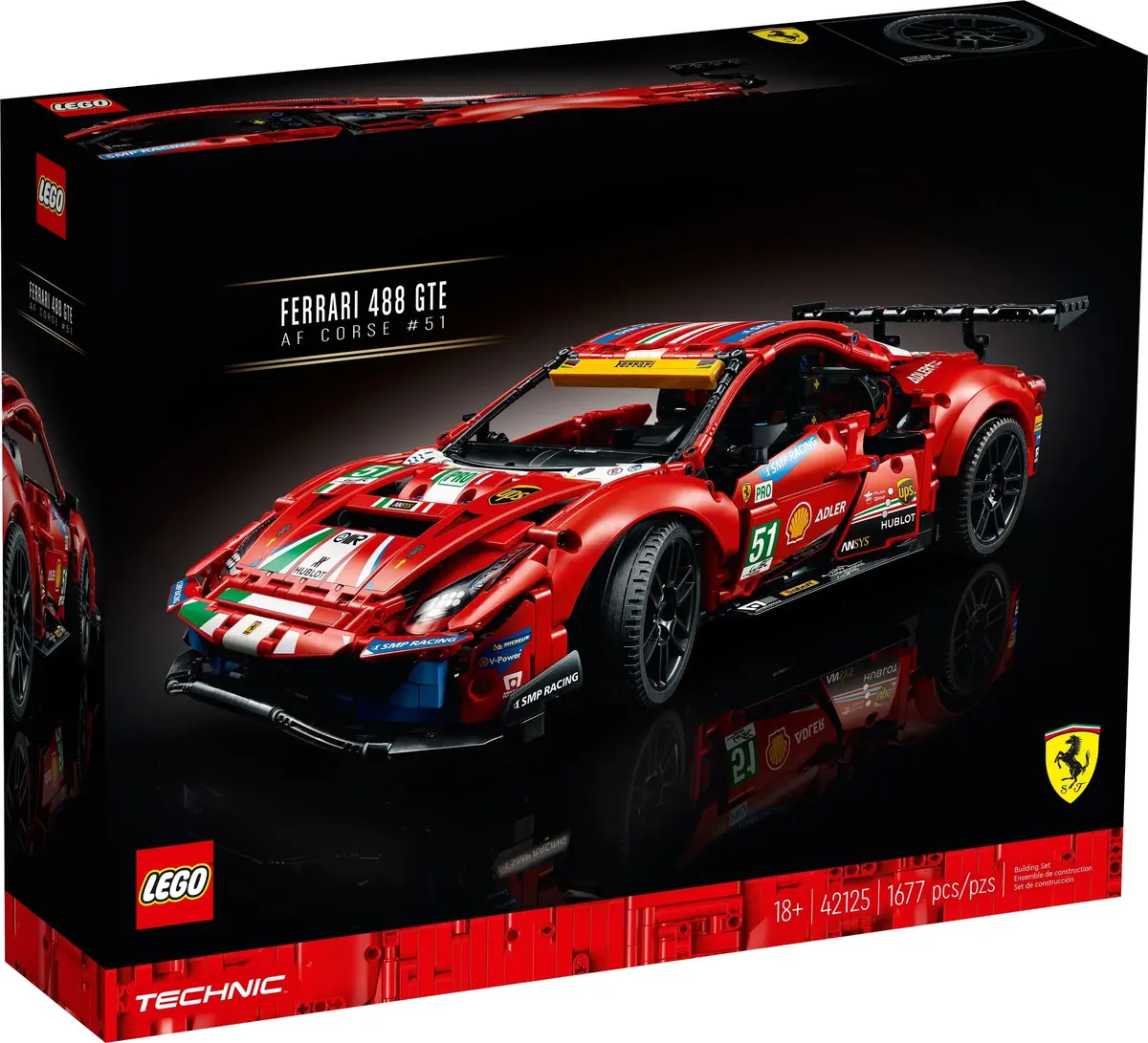 LEGO Technic 42125 Ferrari 488 GTE 'AF Corse #51' set, image 2