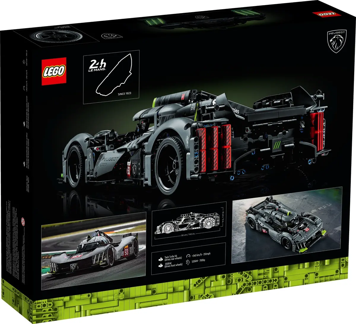 LEGO Technic 42156 PEUGEOT 9X8 24H Le Mans Hybrid Hypercar set, image 4