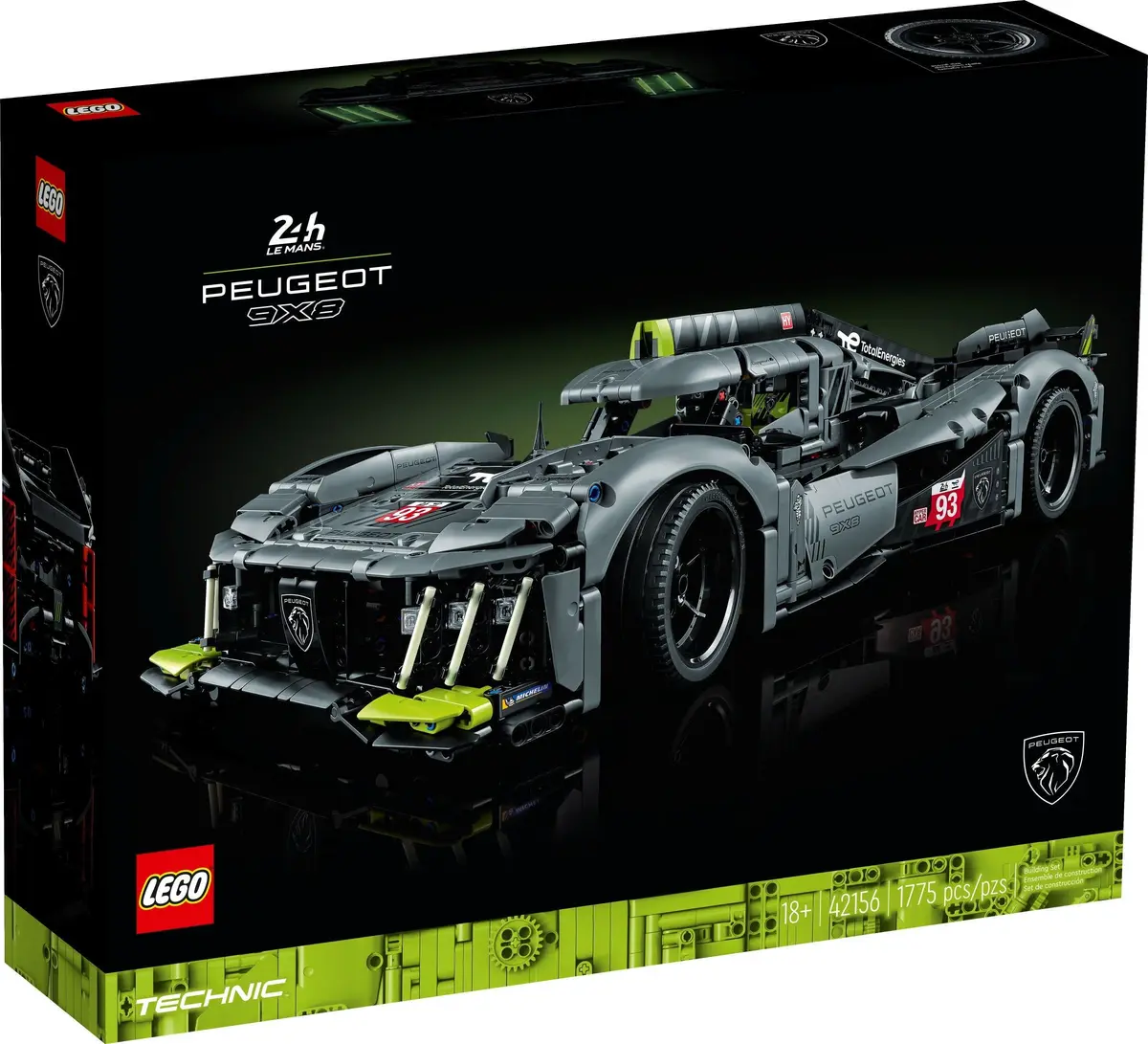 LEGO Technic 42156 PEUGEOT 9X8 24H Le Mans Hybrid Hypercar set, image 2