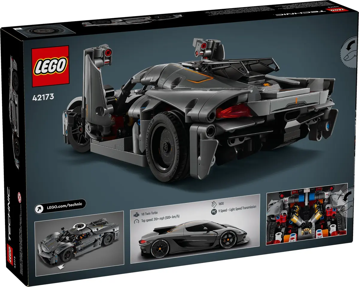 LEGO Technic 42173 Koenigsegg Jesko Absolut Grey Hypercar set, image 3