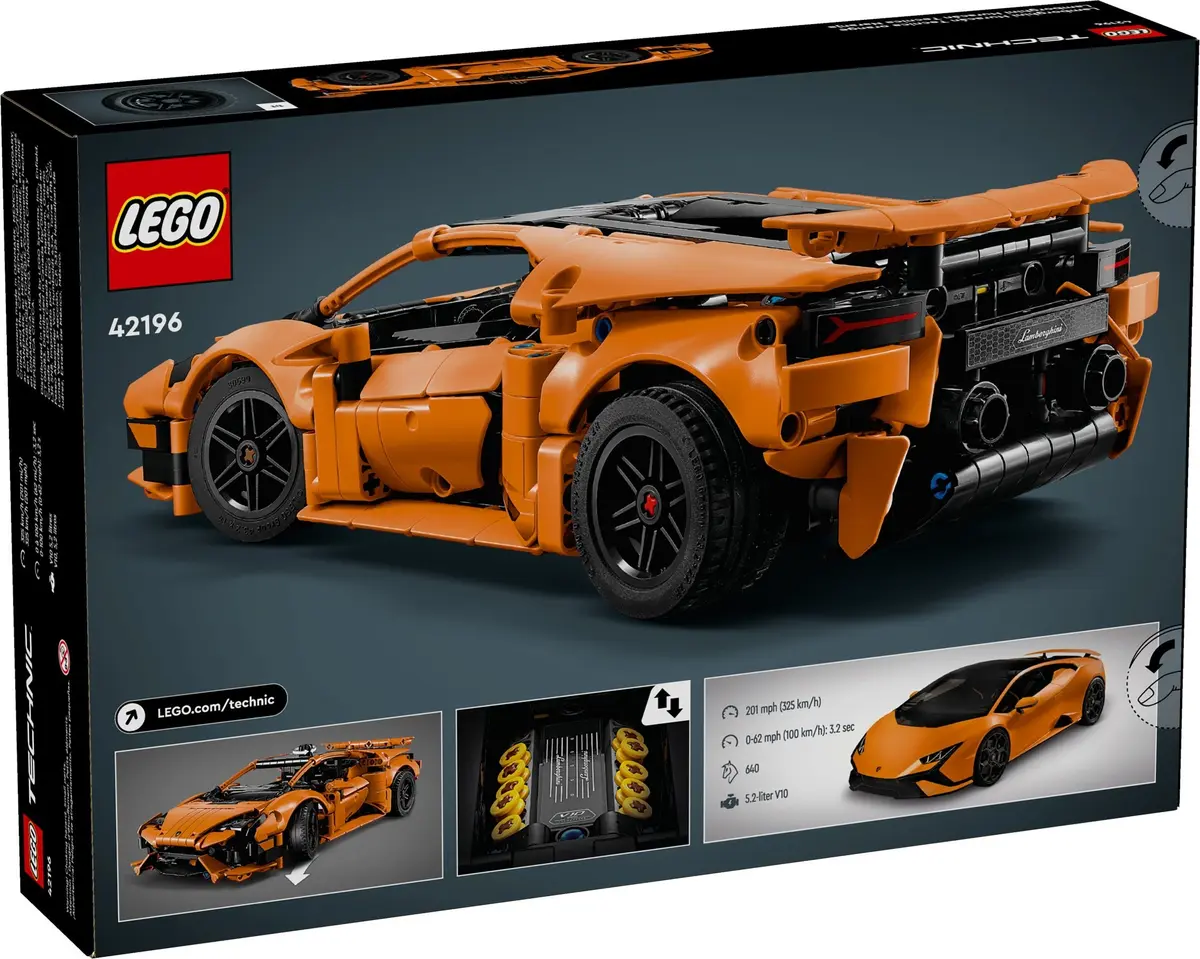 LEGO Technic 42196 Lamborghini Huracán Tecnica Orange set, image 7
