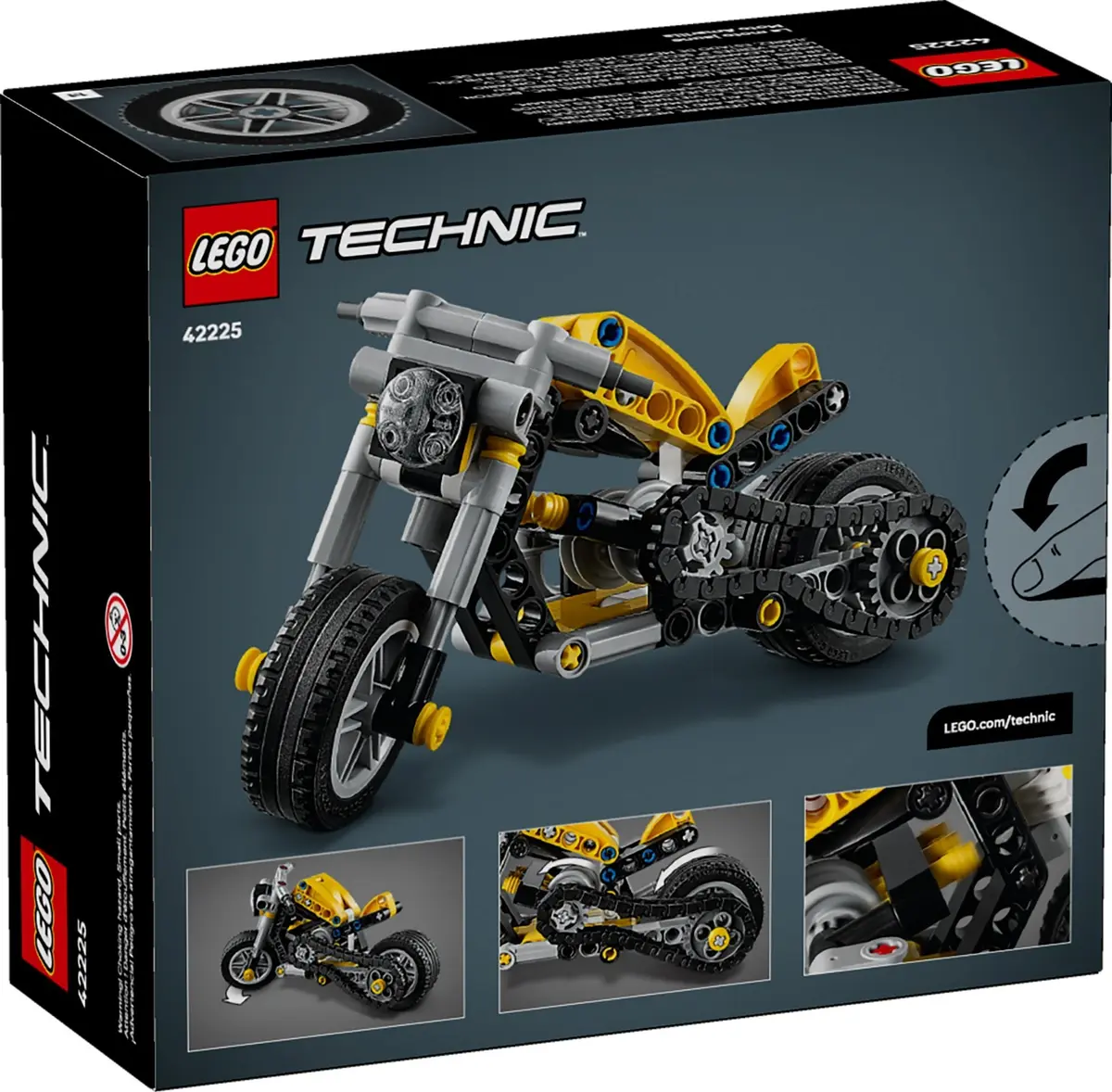 LEGO Technic 42225 Yellow Motorcycle set, image 3
