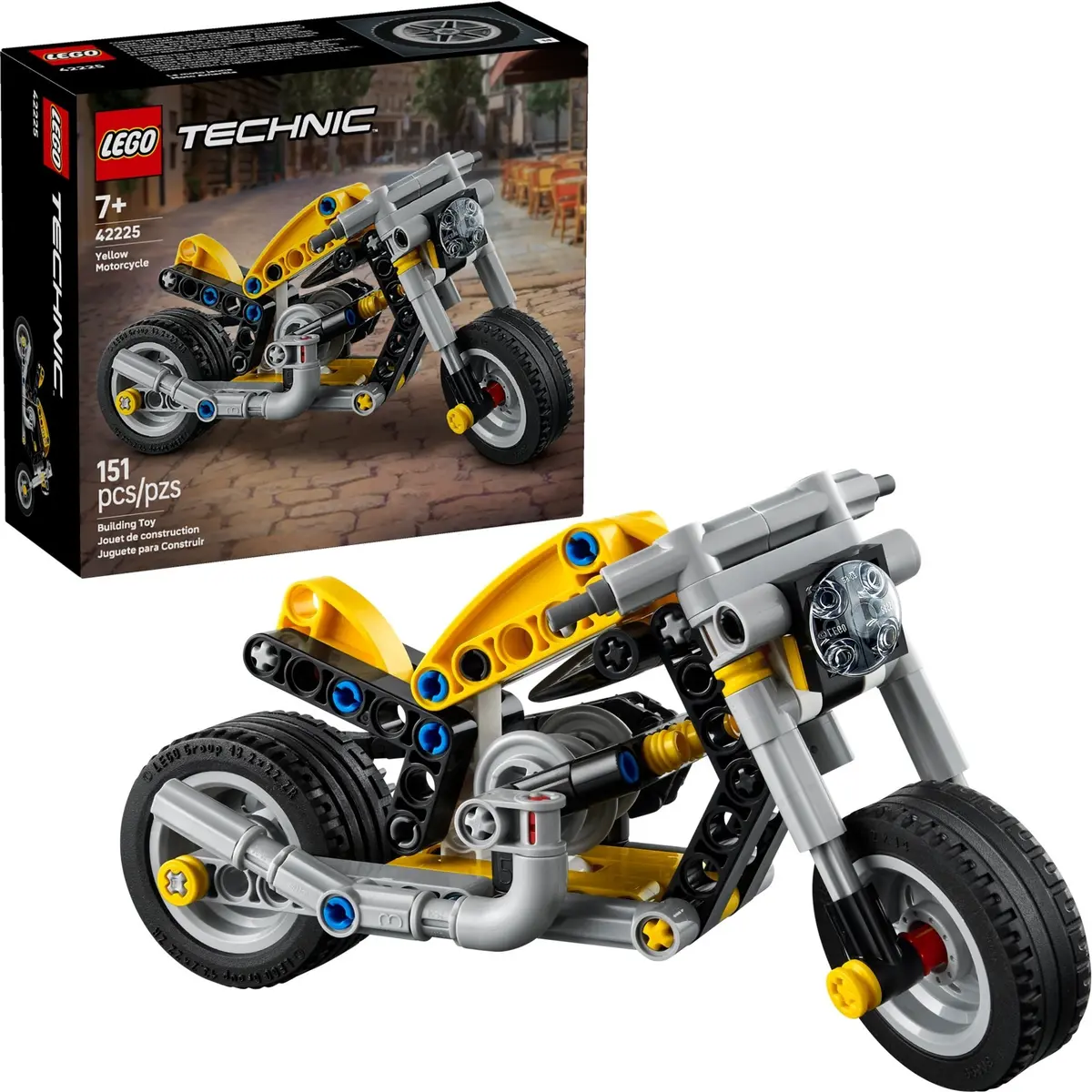 LEGO Technic 42225 Yellow Motorcycle set, image 4