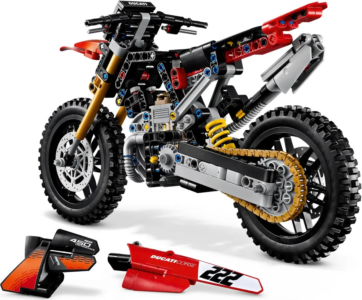 LEGO Technic 42238 Ducati Desmo450 MX Factory Motorcycle set, image 9