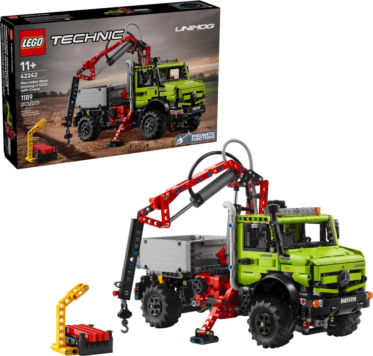 LEGO Technic 42242 Mercedes-Benz Unimog U 5023 with Crane set, image 4