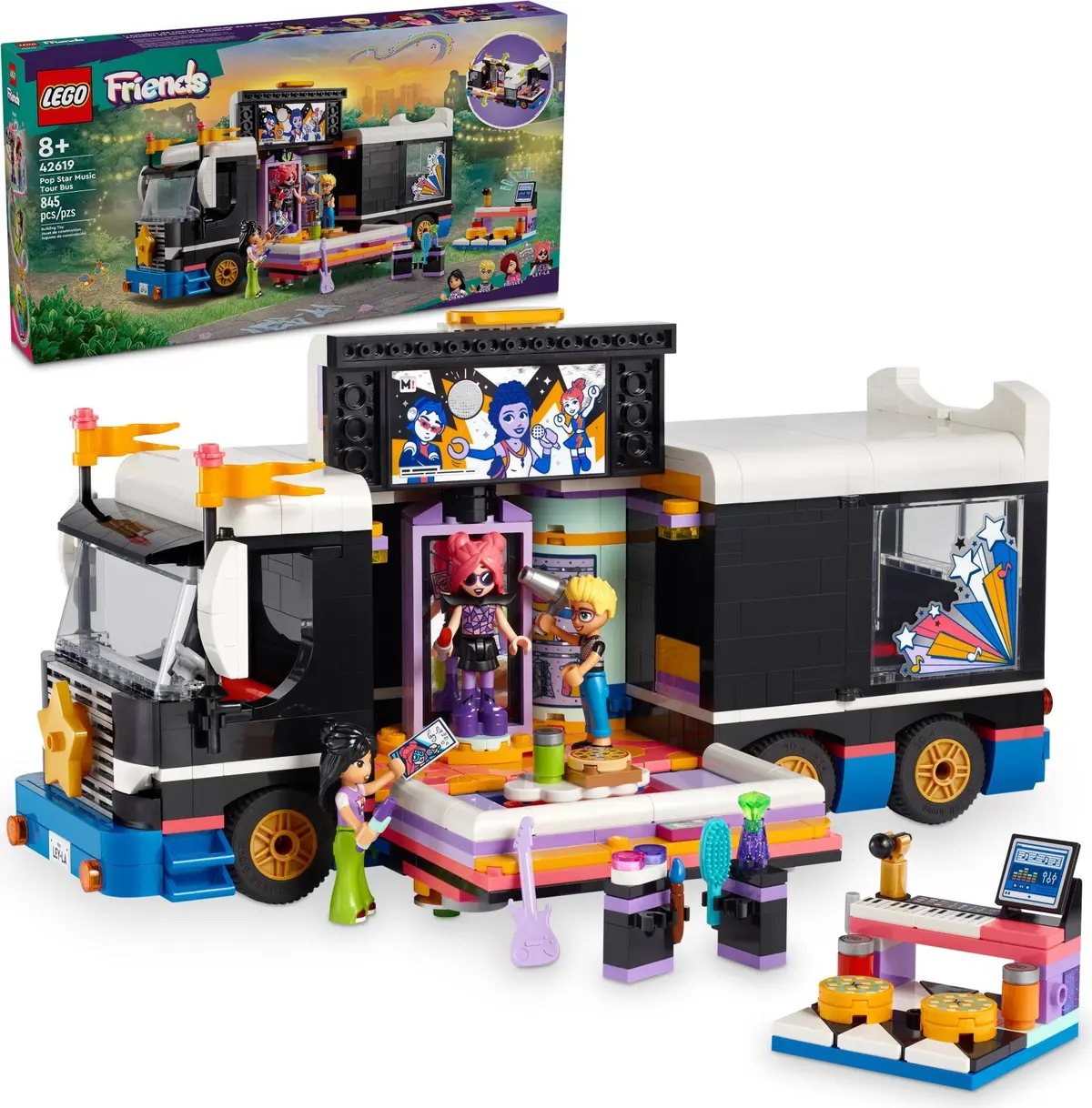 LEGO Friends 42619 Pop Star Music Tour Bus set, image 2