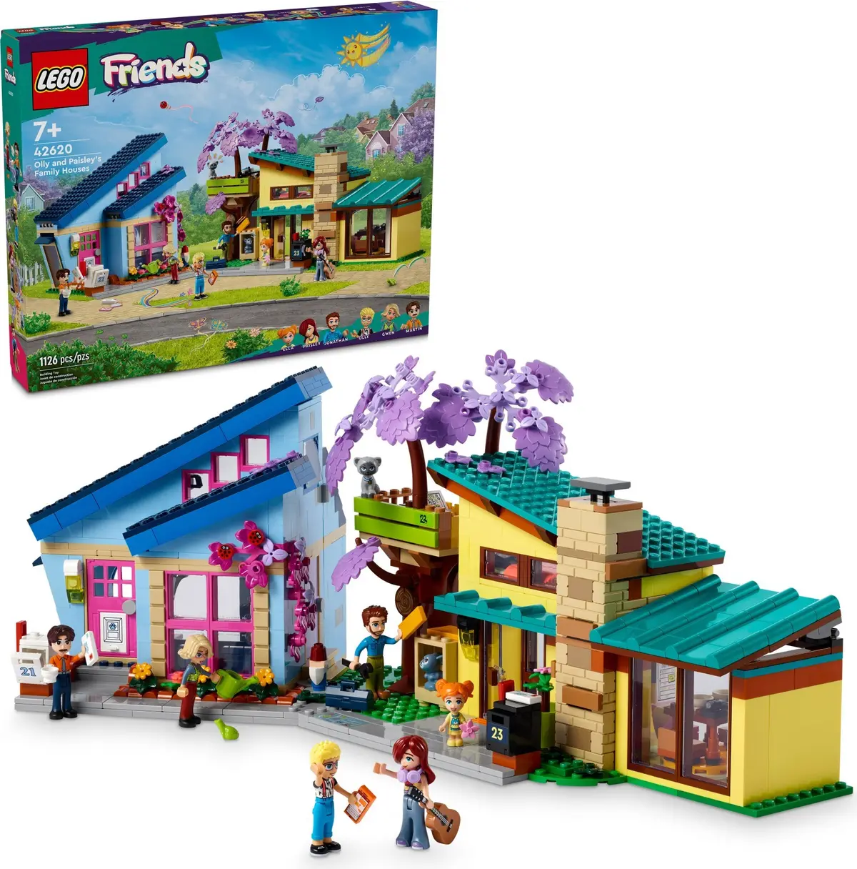 LEGO Friends 42620 Olly and Paisley's Family Houses set, image 2