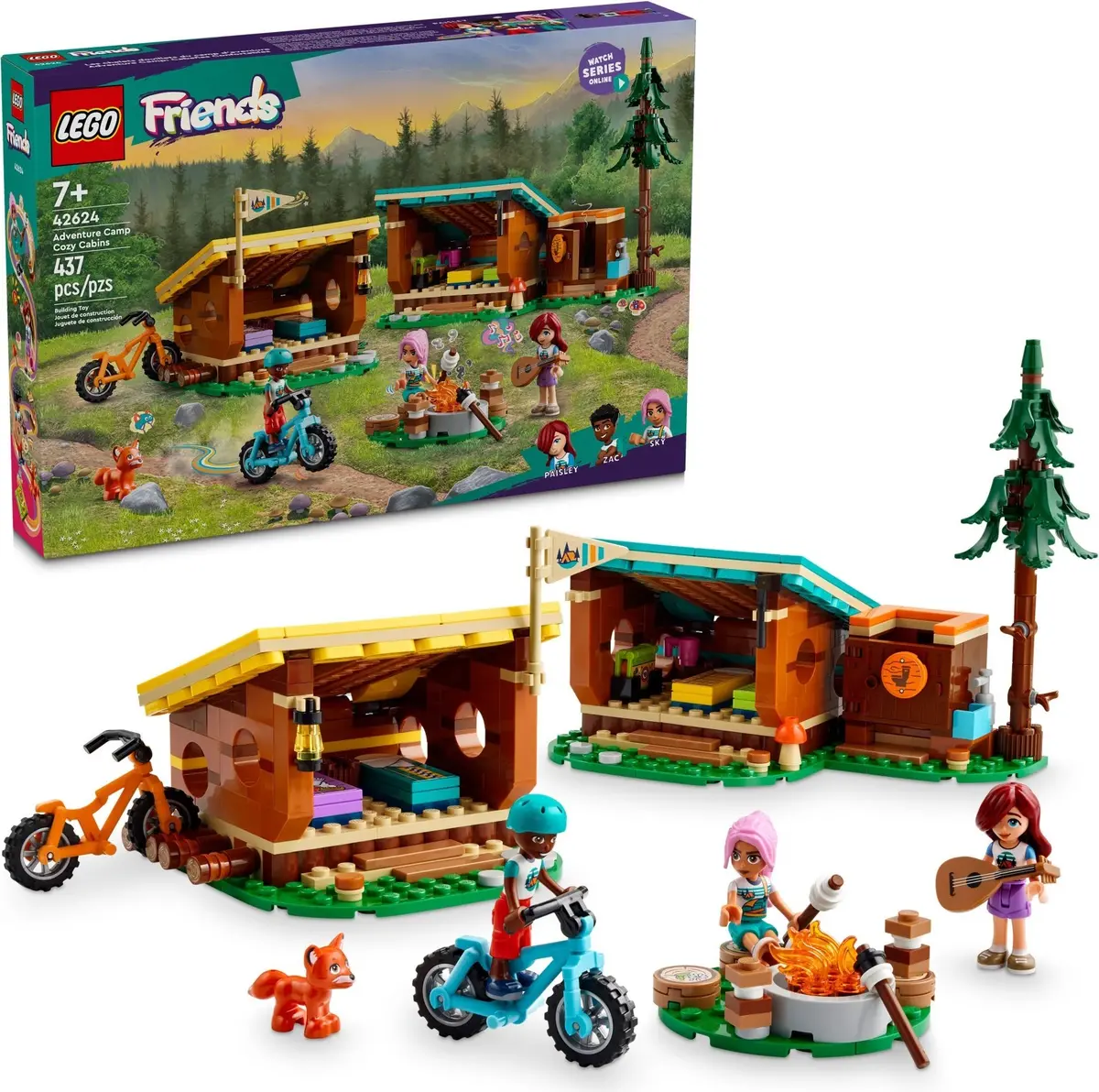 LEGO Friends 42624 Adventure Camp Cosy Cabins set, image 7