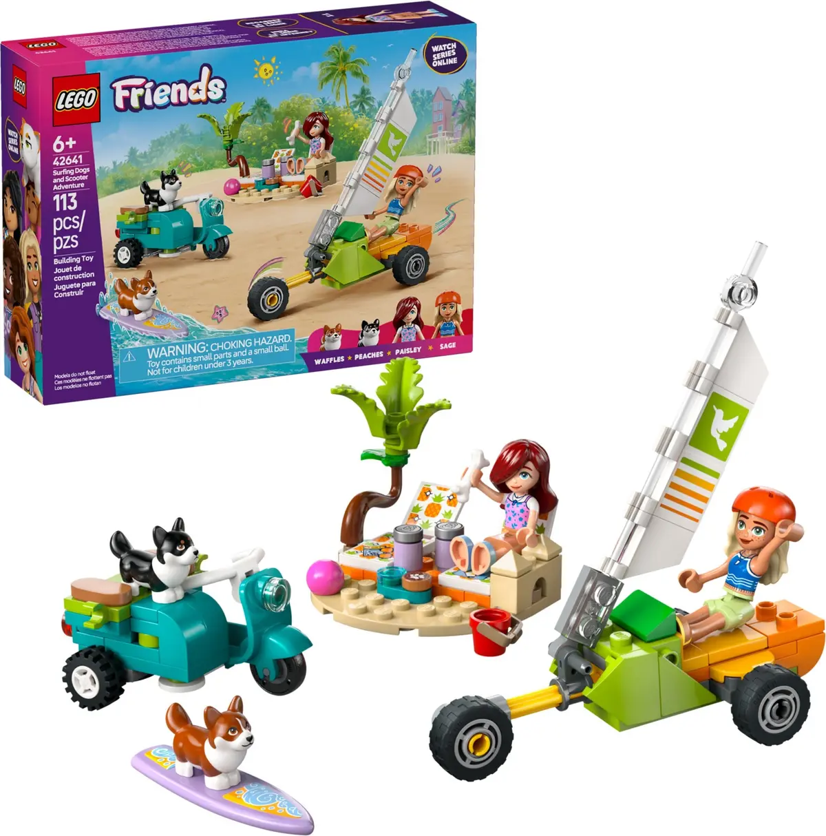 LEGO Friends 42641 Surfing Dogs and Scooter Adventure set, image 3