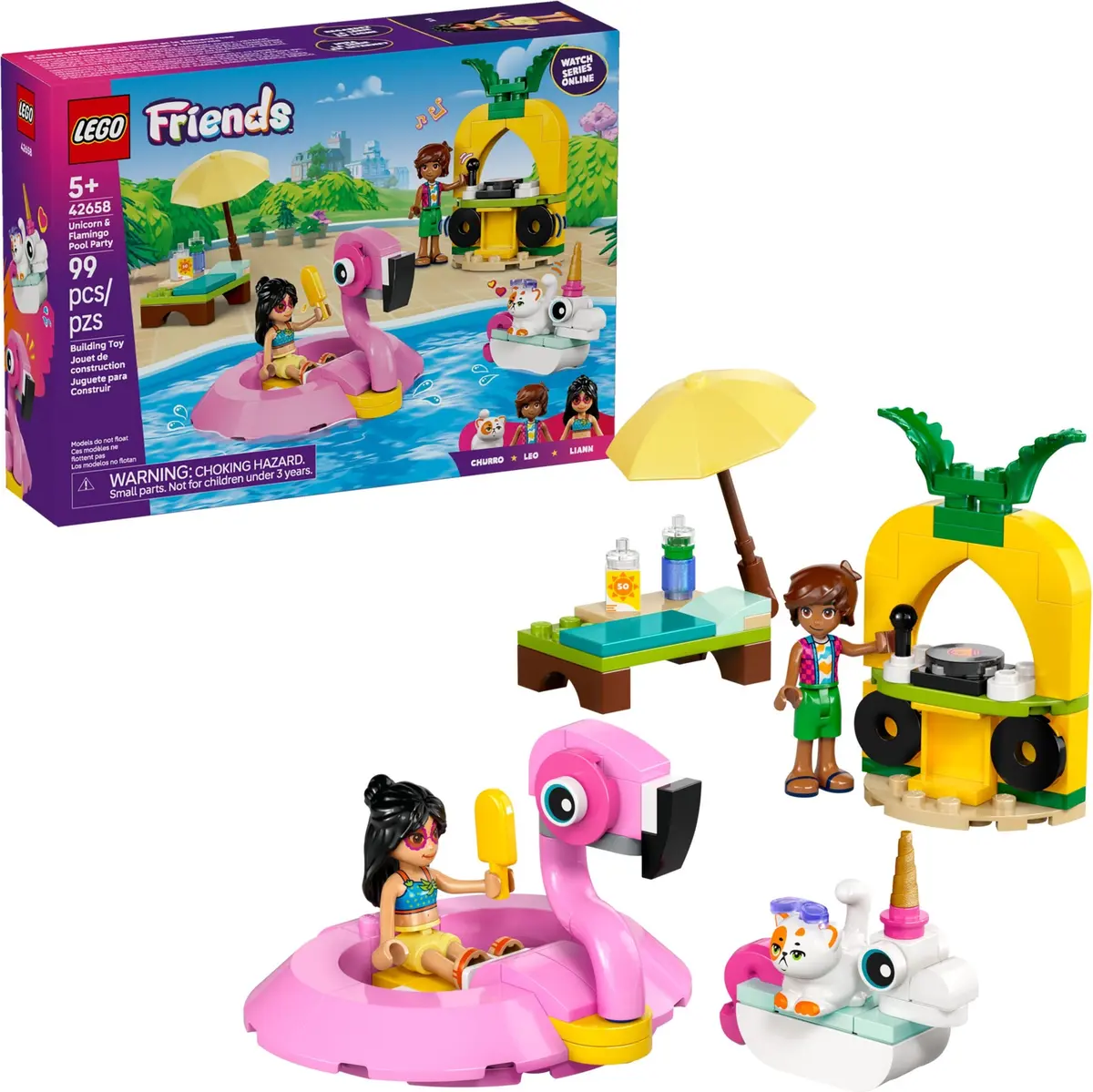 LEGO Friends 42658 Unicorn & Flamingo Pool Party set, image 3