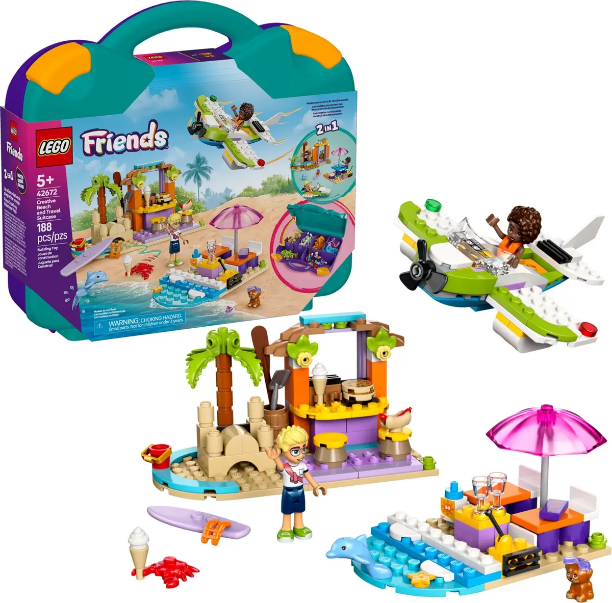 LEGO Friends 42672 Creative Beach and Travel Suitcase set, image 3