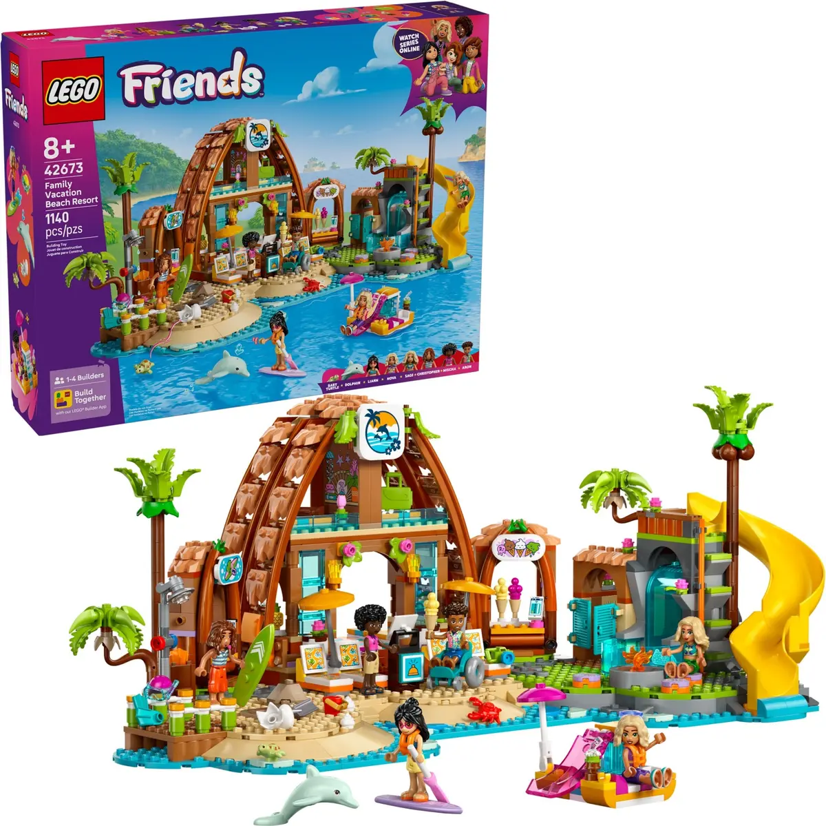LEGO Friends 42673 Family Vacation Beach Resort set, image 3