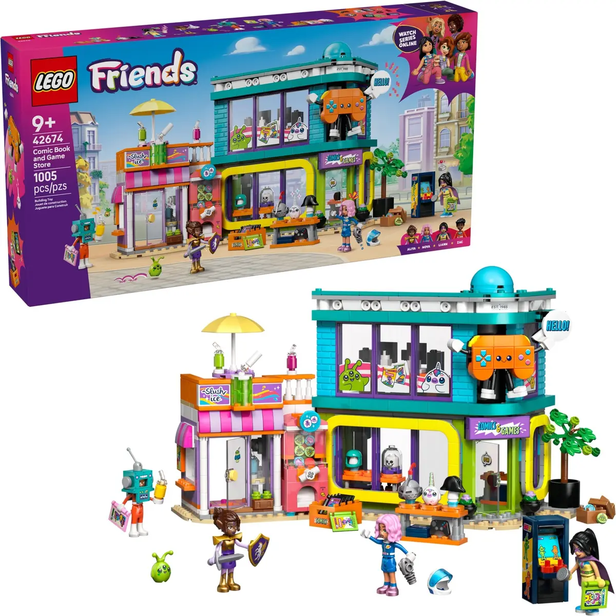 LEGO Friends 42674 Comic Book and Game Store set, image 3