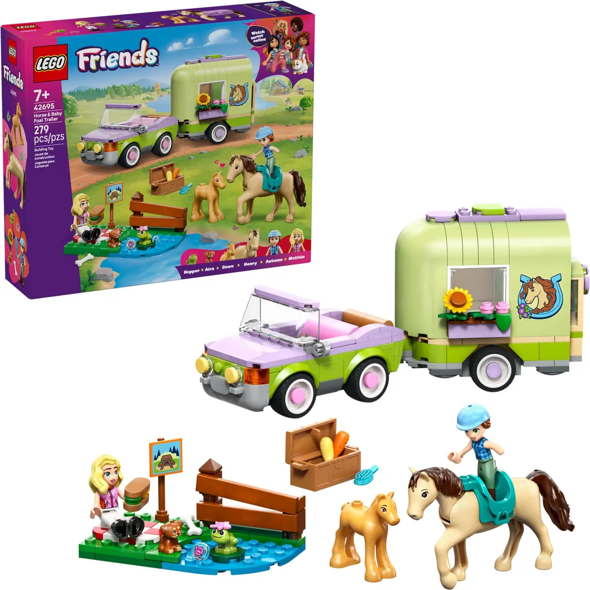 LEGO Friends 42695 Horse & Baby Foal Trailer set, image 3