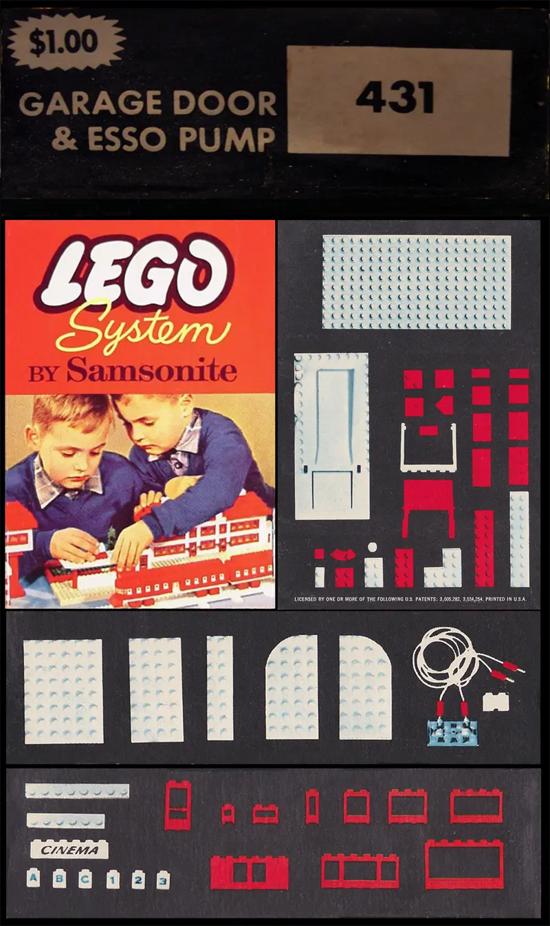 LEGO Samsonite 431 Garage Door and Esso Pumps set