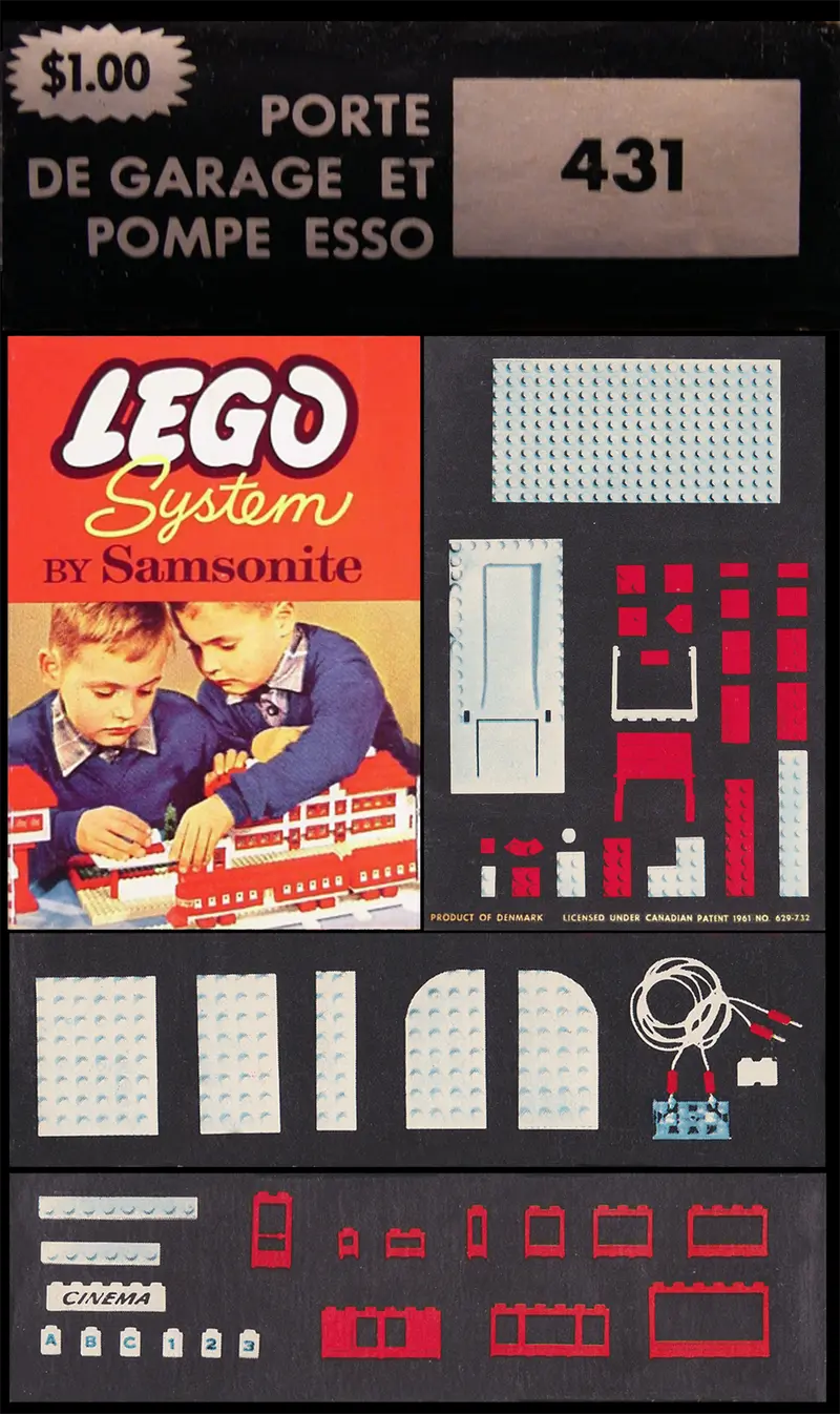 LEGO Samsonite 431 Garage Door and Esso Pumps set, image 2