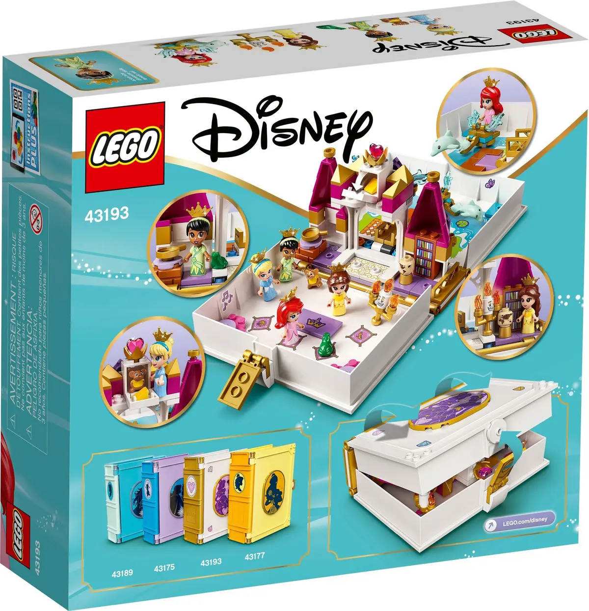 LEGO Disney 43193 Ariel, Belle, Cinderella and Tiana's Storybook Adventures set, image 4