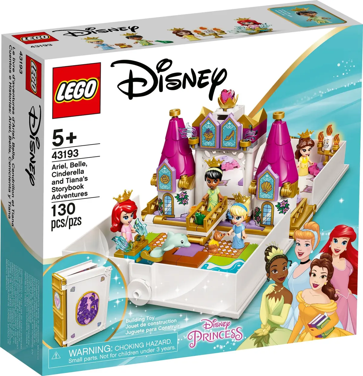 LEGO Disney 43193 Ariel, Belle, Cinderella and Tiana's Storybook Adventures set, image 2