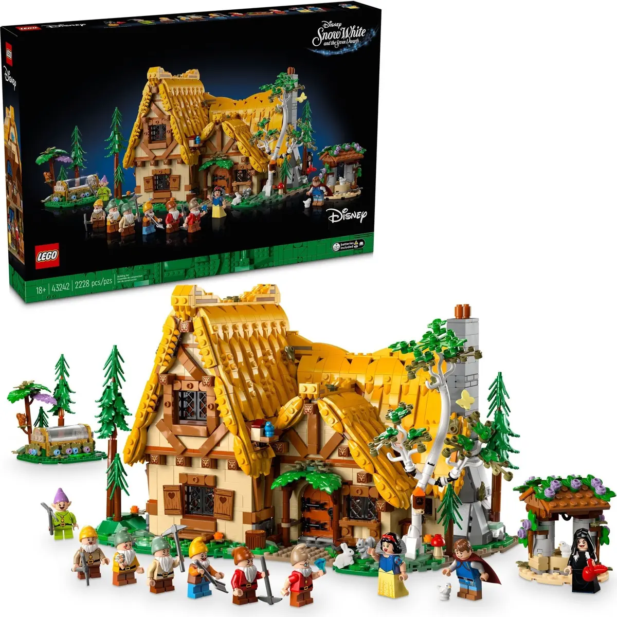 LEGO Disney 43242 Snow White and the Seven Dwarfs' Cottage set, image 2