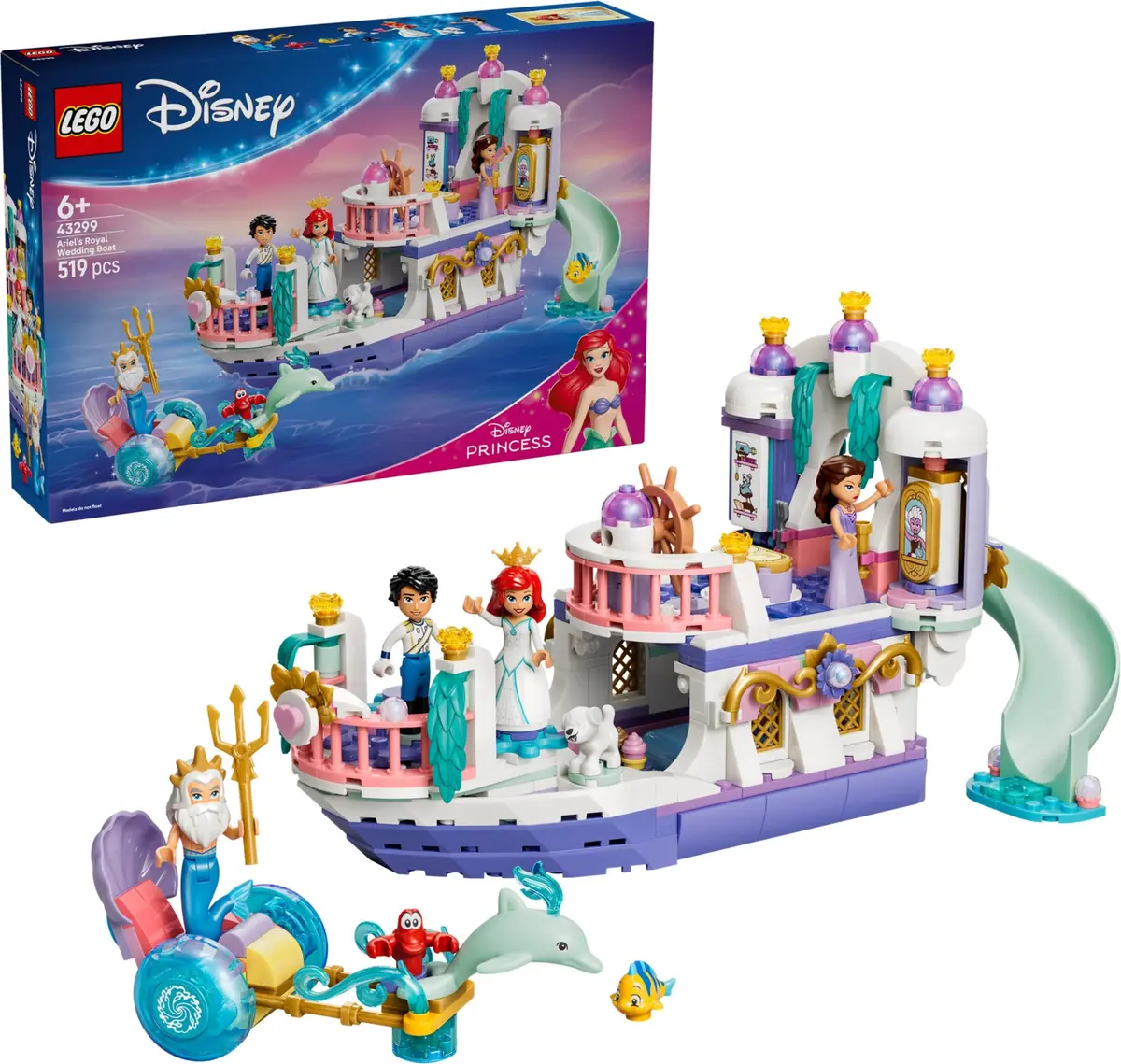 LEGO Disney 43299 Ariel's Royal Wedding Boat set, image 4