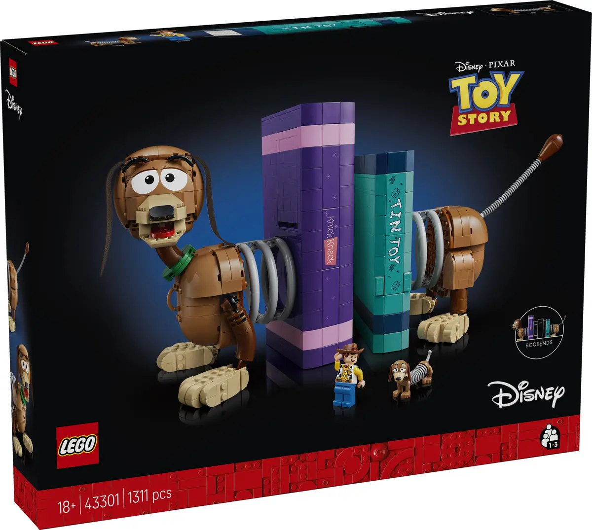 LEGO Disney 43301 Toy Story Slinky Dog Bookends set, image 2