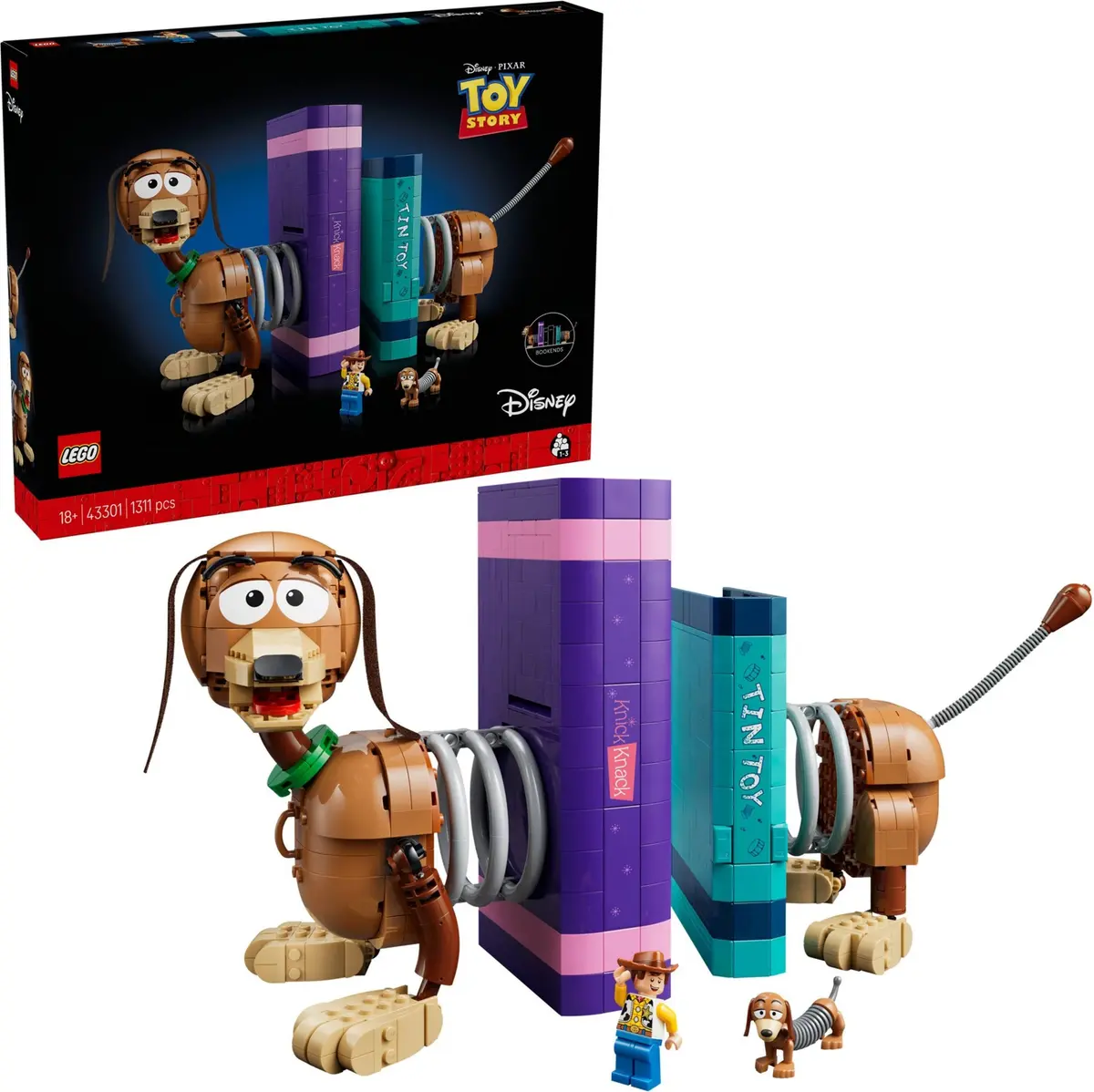 LEGO Disney 43301 Toy Story Slinky Dog Bookends set, image 4