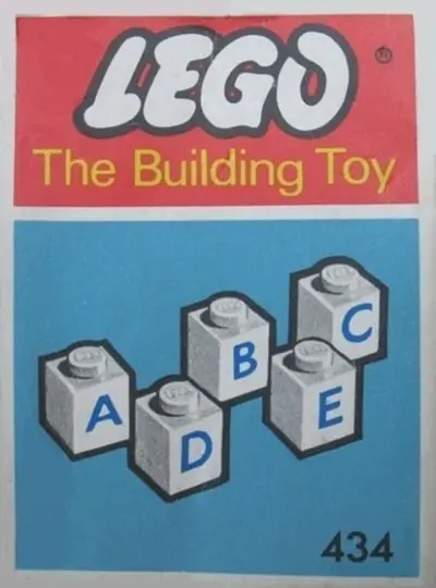 LEGO System 434 50 lettered bricks (The Building Toy) set