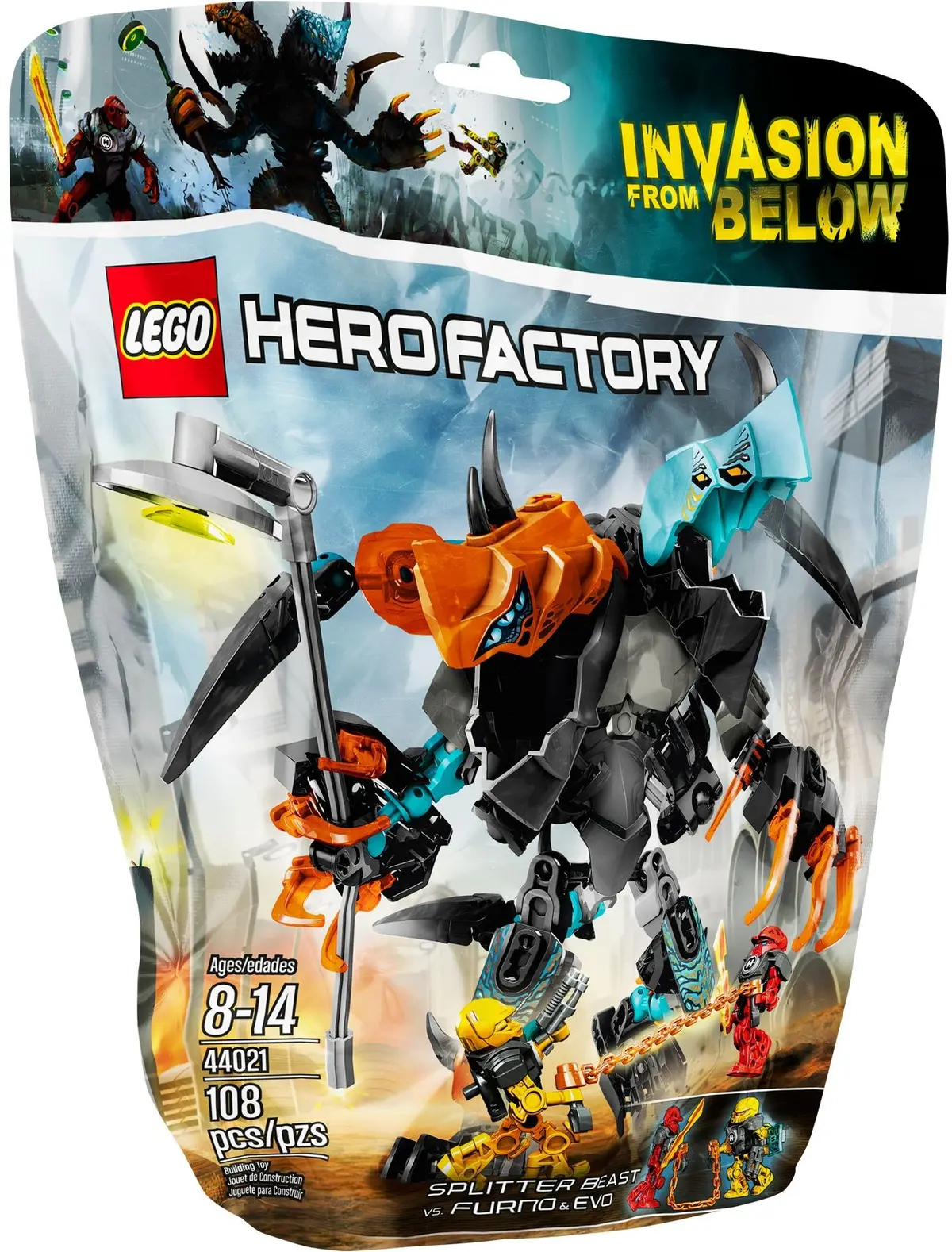 LEGO HERO Factory 44021 SPLITTER Beast vs. FURNO & EVO set, image 2