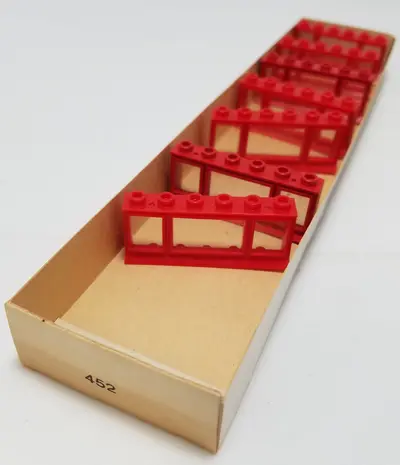 LEGO System 452 1 x 6 x 2 Window, Red or White set