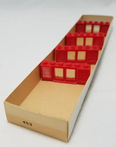 LEGO System 453 1 x 6 x 2 Shuttered Windows, Red or White set