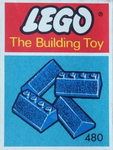 LEGO System 480 Slopes and Slopes Double 2 x 4, Blue (The Building Toy) set