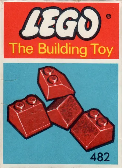 LEGO System 482 Slopes and Slopes Double 2 x 2, Red (The Building Toy) set