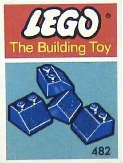 LEGO System 482 Slopes and Slopes Double 2 x 2, Blue (The Building Toy) set