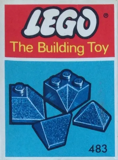 LEGO System 483 Angle, Valley and Corner Slopes, Blue (The Building Toy) set