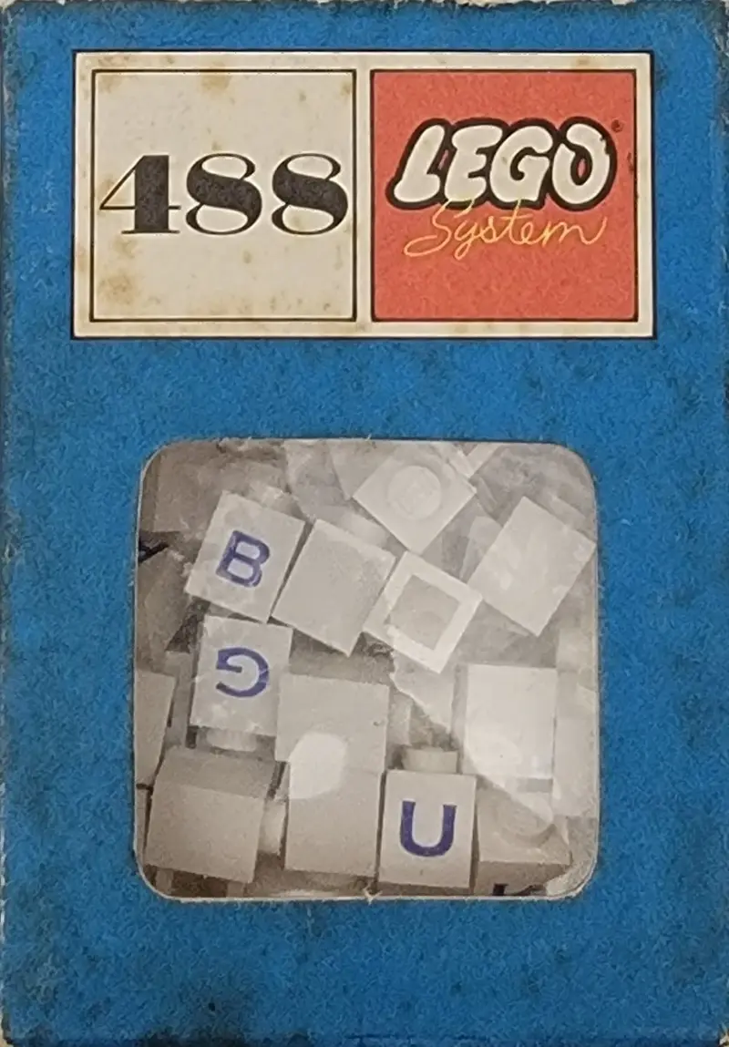 LEGO System 488 1 x 1 Bricks with Letters (System) set