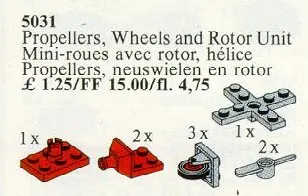 LEGO Service Packs 5031 2 Propellers, 3 Nose Wheels and Rotor Unit set