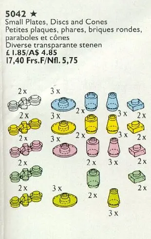 LEGO Service Packs 5042 Space Light and Radar Plates, Disks and Cones (Transparent Lights) set